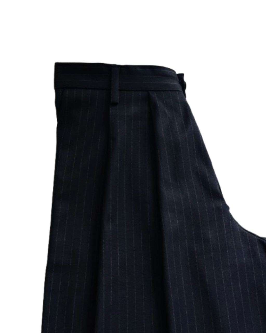 Below the Knees Shorts - Pinstriped Navy Wool & Cashemre