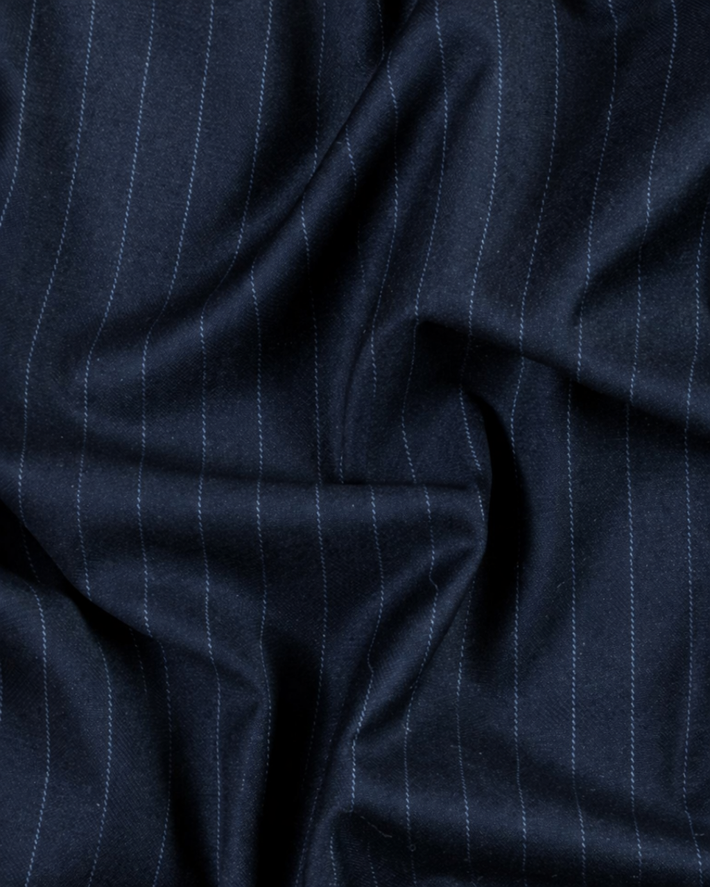 Below the Knees Shorts - Pinstriped Navy Wool & Cashemre
