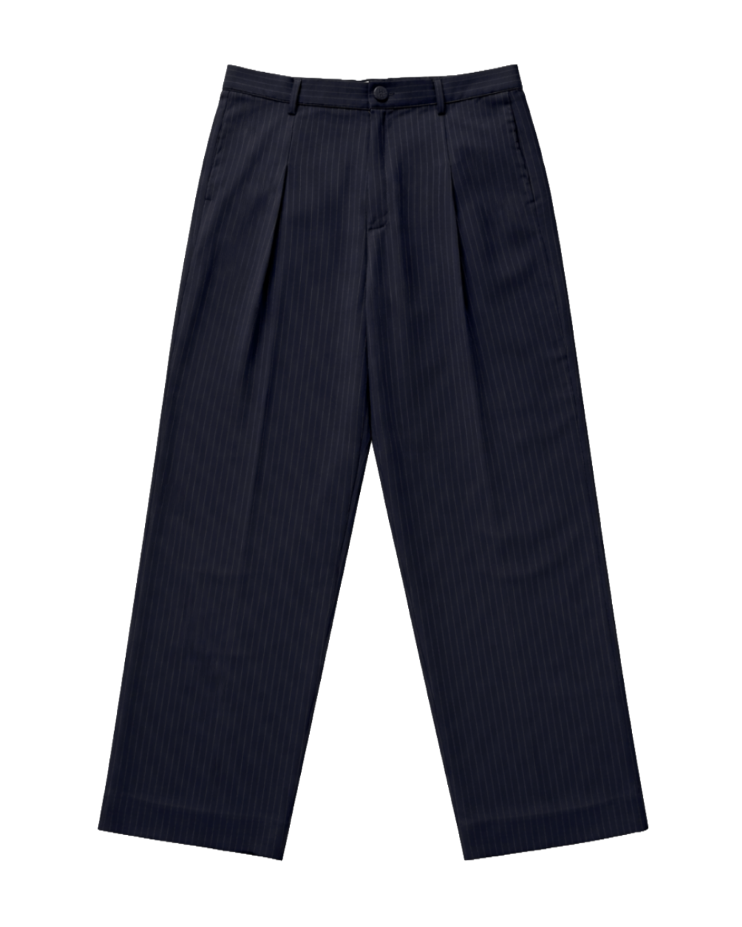 Kimono Suit Trousers - Pinstriped Navy Wool & Cashemre