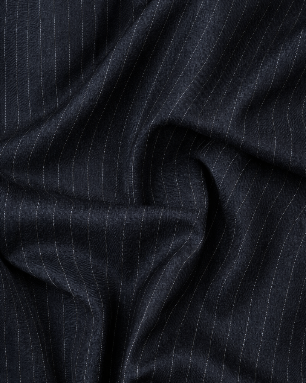 Kimono Suit Trousers - Pinstriped Navy Wool & Cashemre