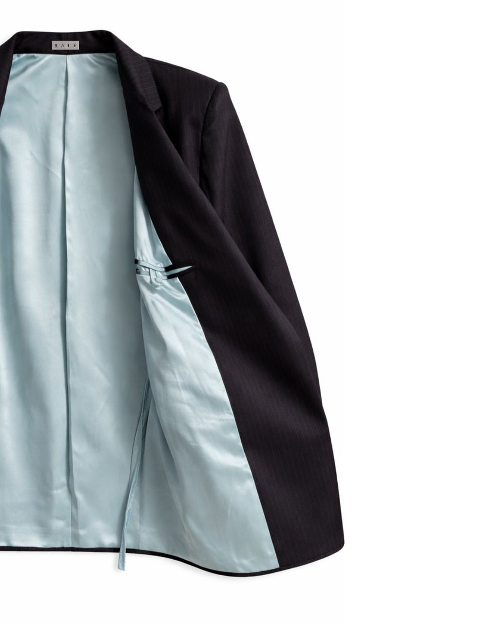 Kimono Suit Jacket - Pinstriped Navy Wool & Cashemre