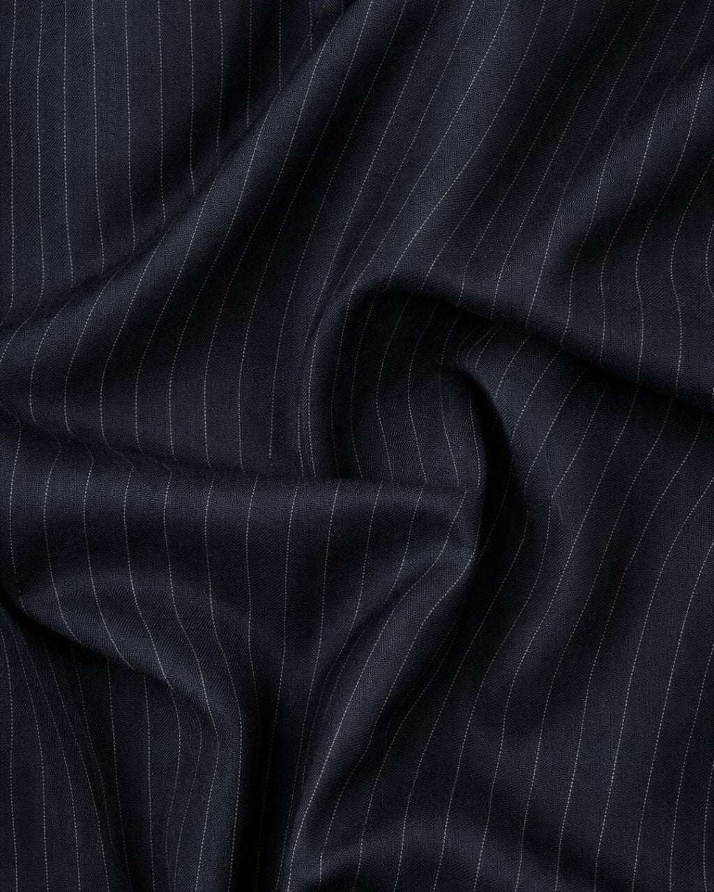 Kimono Suit Jacket - Pinstriped Navy Wool & Cashemre