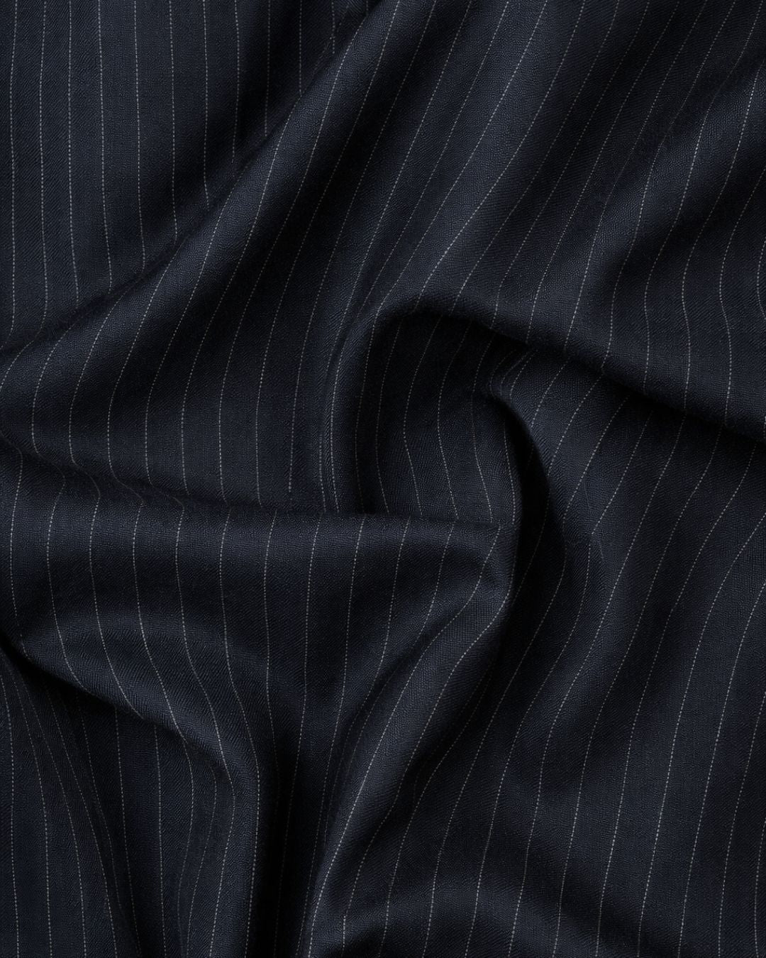 Kimono Suit Jacket - Pinstriped Navy Wool & Cashemre