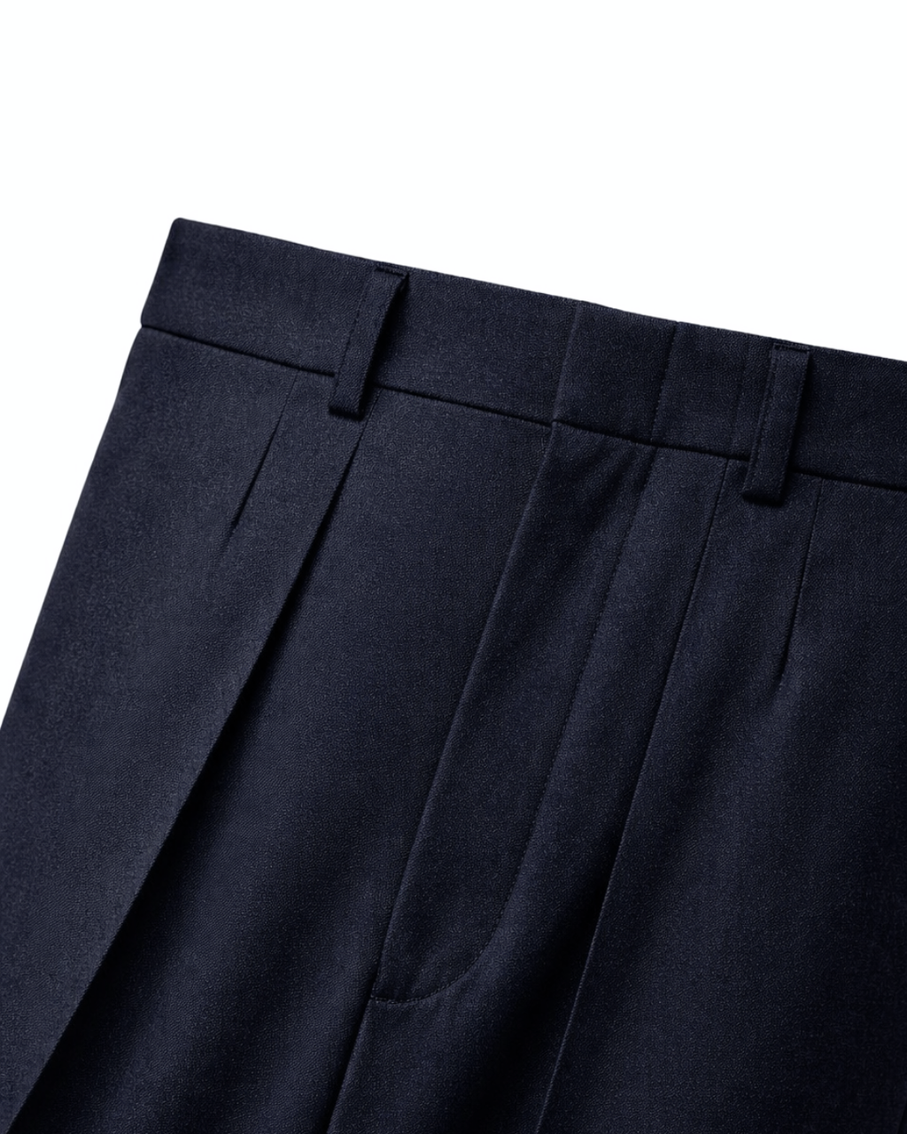 Fold Trousers - Navy Cotton