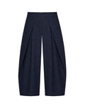 Wrap Trousers Navy Linen