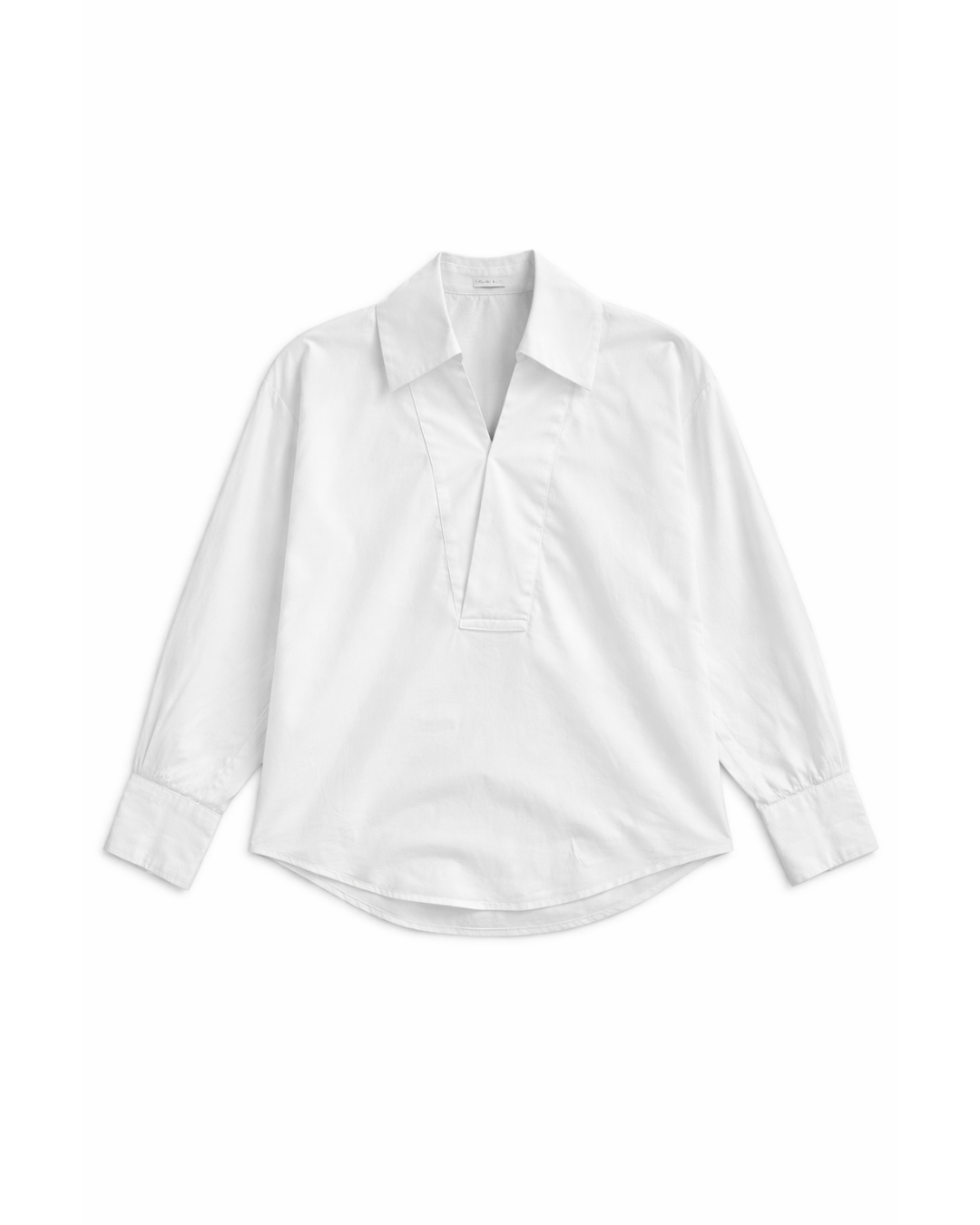 V-neck Shirt - White Cotton