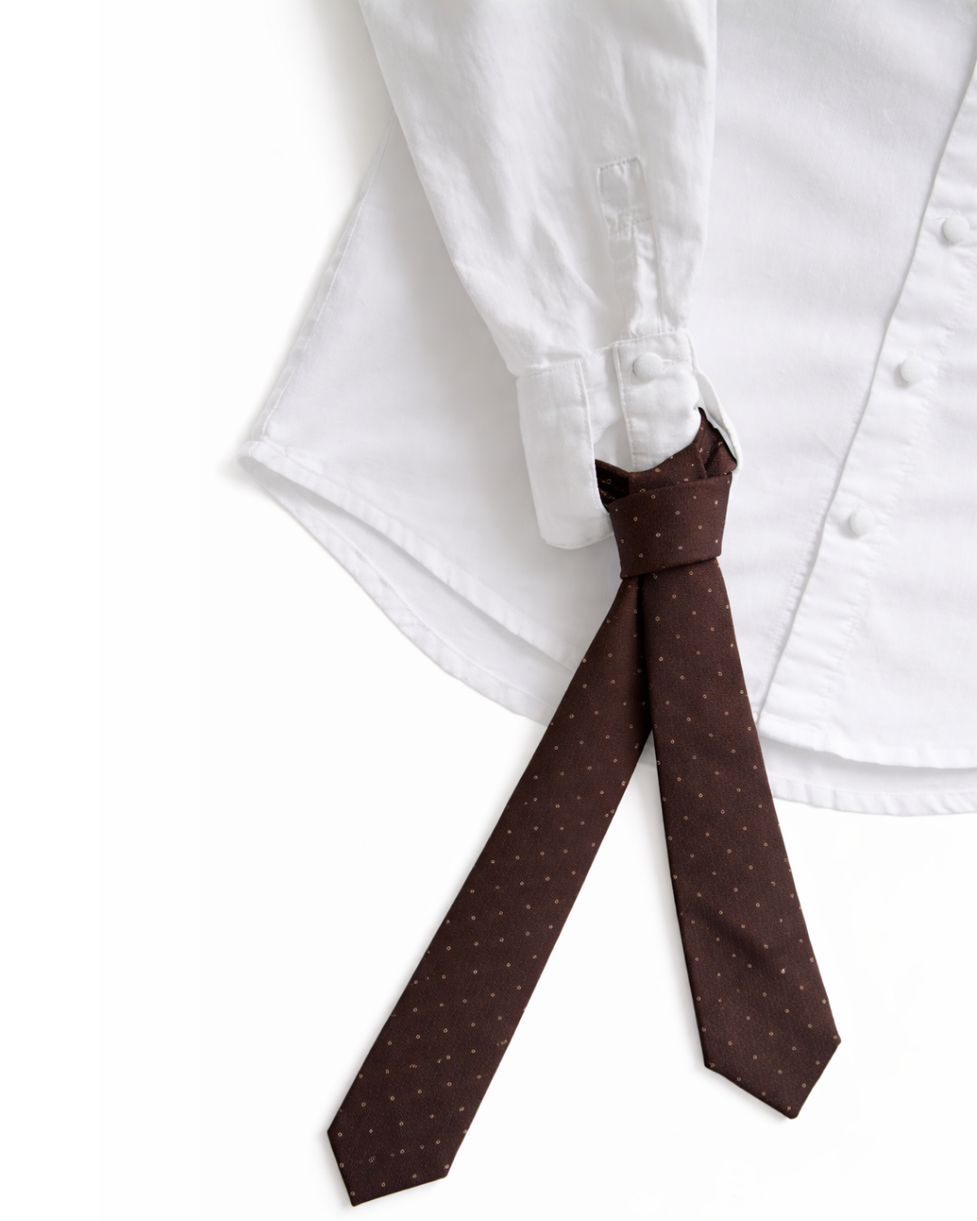 Tie Shirt - White Cotton