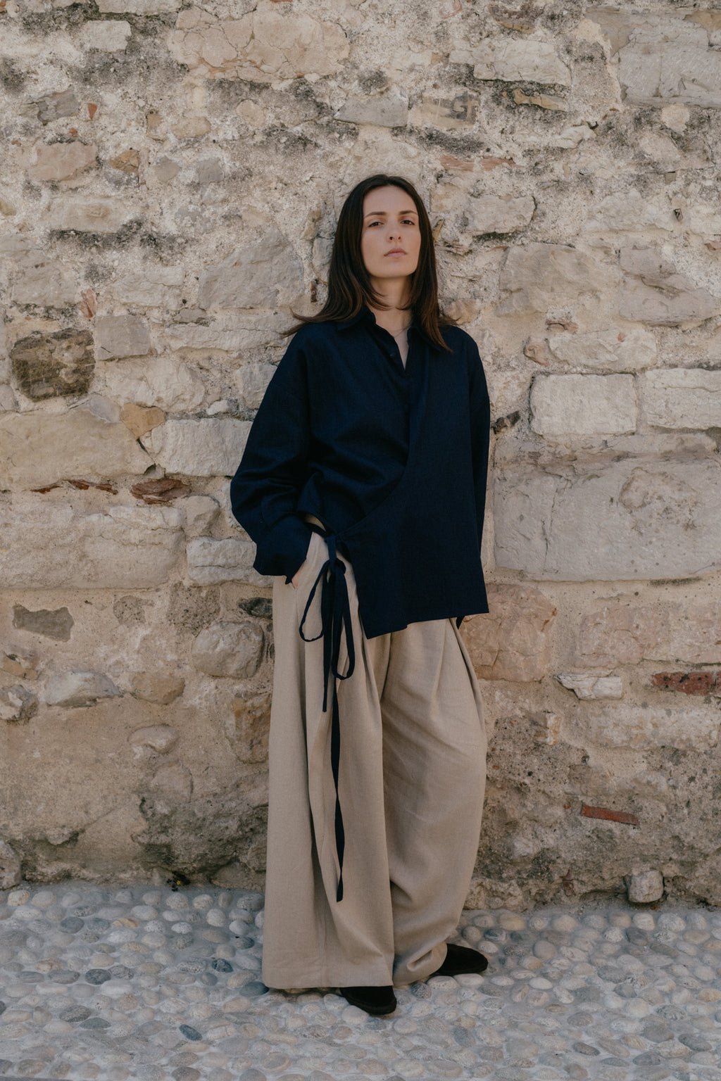 Wrap Trousers Natural Linen