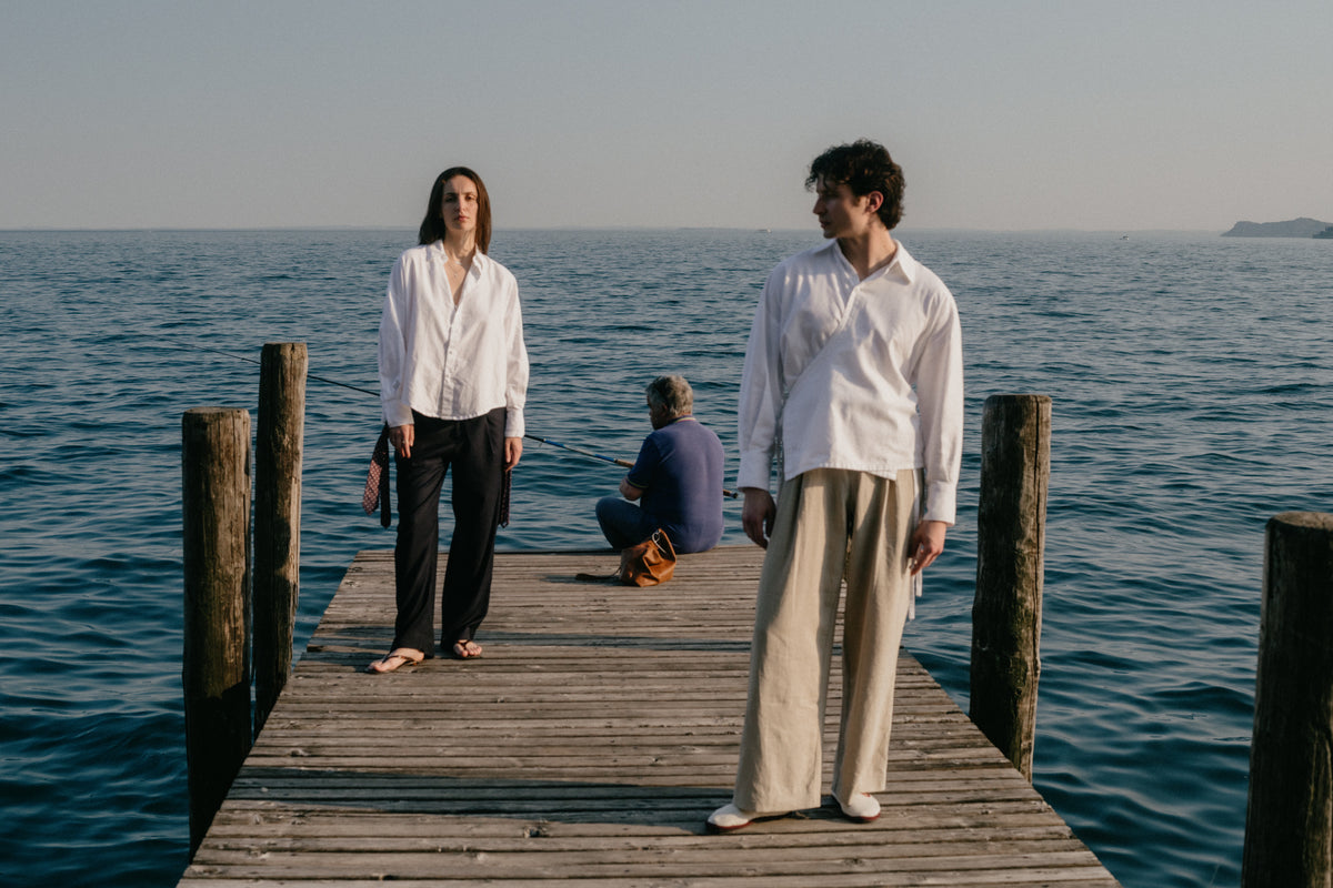 Tie Shirt - White Cotton