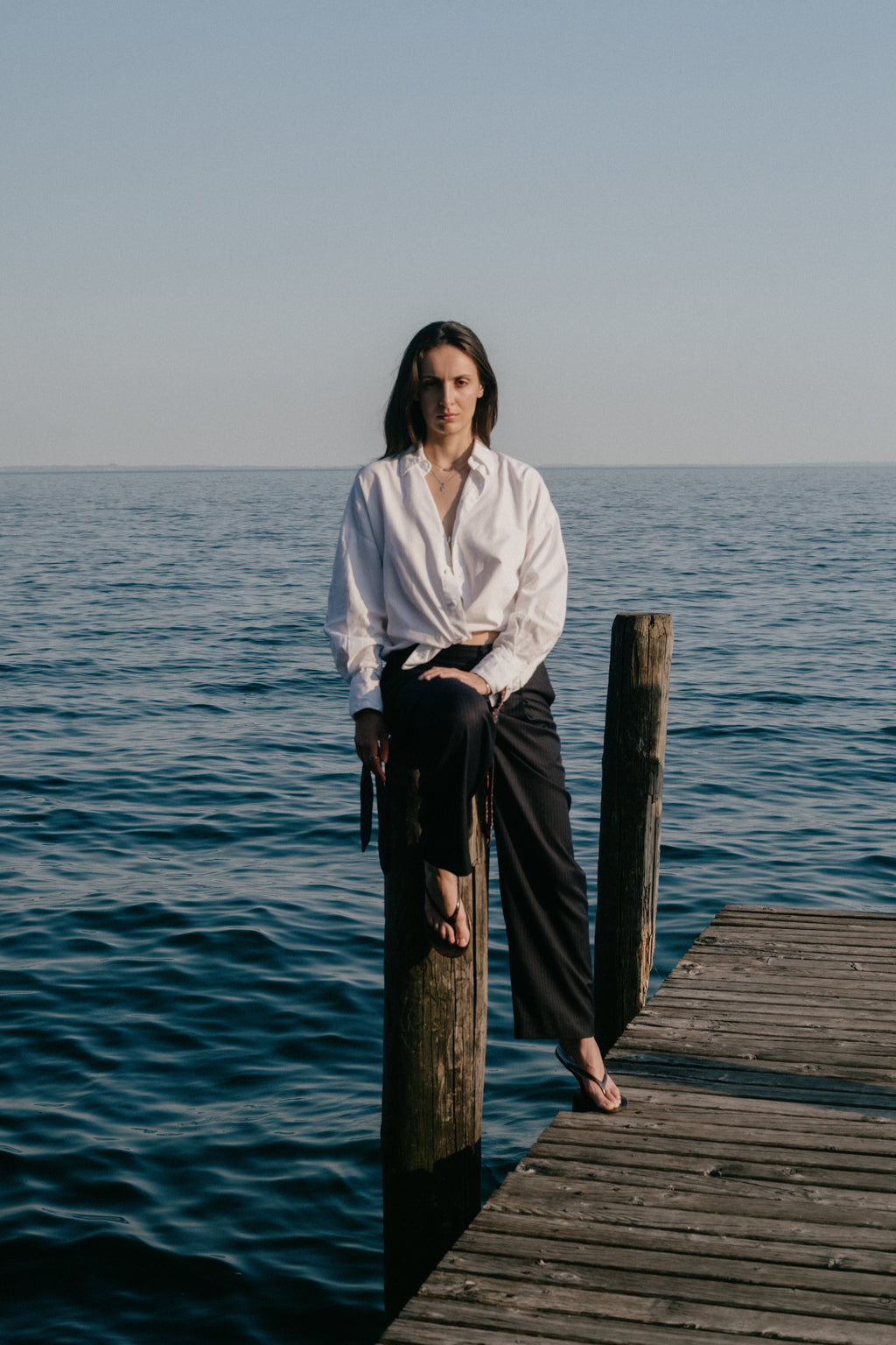 Tie Shirt - White Cotton